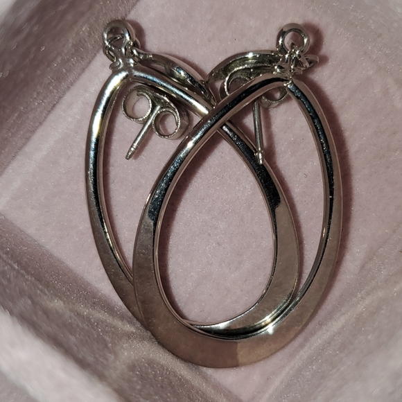 Source Unknown Jewelry - 🙏Vintage silver toned teardrop hoop earrings